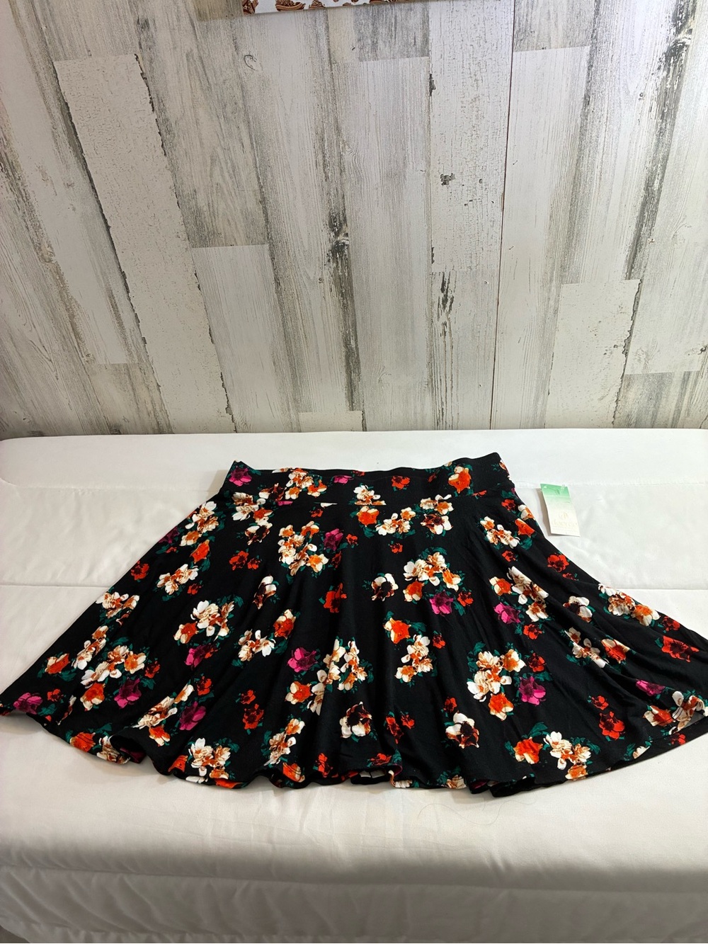 Floral Black swing skater Cottagecore floral Skirt - Women Sz xL